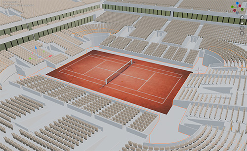 modélisation 3D stade roland garros